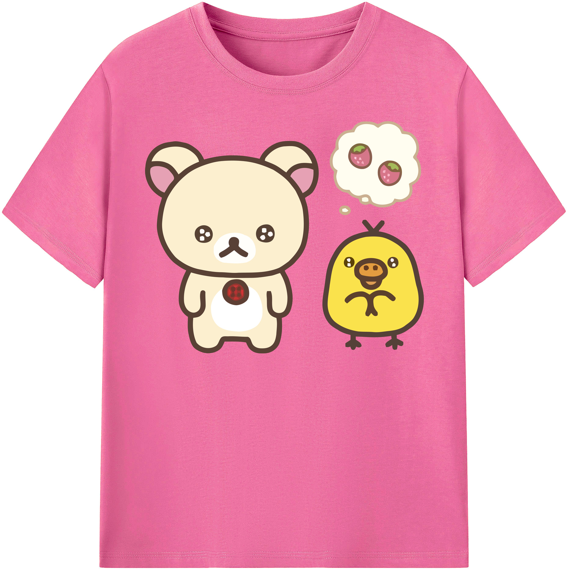 （画像用） リラックマ リラックマ キイロイトリ Rilakkuma Korilakkuma Kiiroitori レディースカジュアルプリントTシャツ（綿100％）